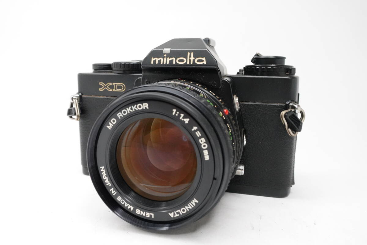 ★実用品★ ミノルタ MINOLTA XD 一眼レフ カメラ ボディ MD ROKKOR 50MM F1.4 レンズ ★シャッター全速・露出計OK★ #2502-12-4-1042拍卖