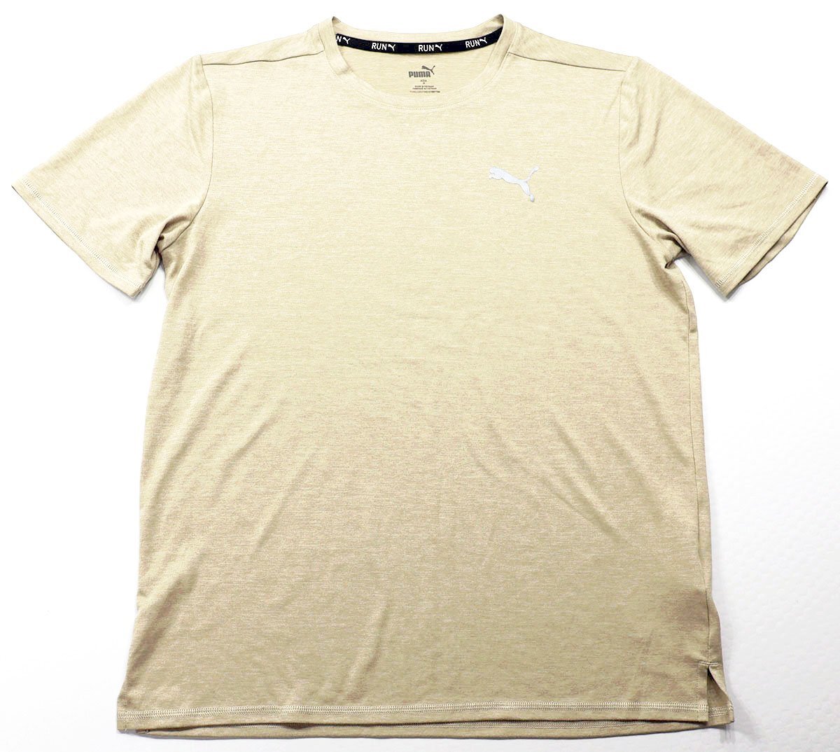 PUMA (プーマ) RUN FAVORITE HEATHER TEE / ランフェイバリット ヘザーTシャツ 523883-85 美品 PUTTY HEATHER size M / ランニングウェア拍卖