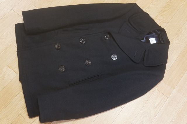 J501 即決 美品 軍物系 STERLINGWEAR スターリングウエア Pコート ピーコート 34S ブラック拍卖