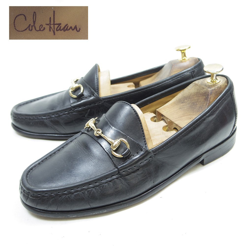8-1/2M表記 26.5cm相当 COLE HAAN コールハン ビットローファー 革靴 レザーシューズ コイン ブラック/25.7.11/P3154拍卖