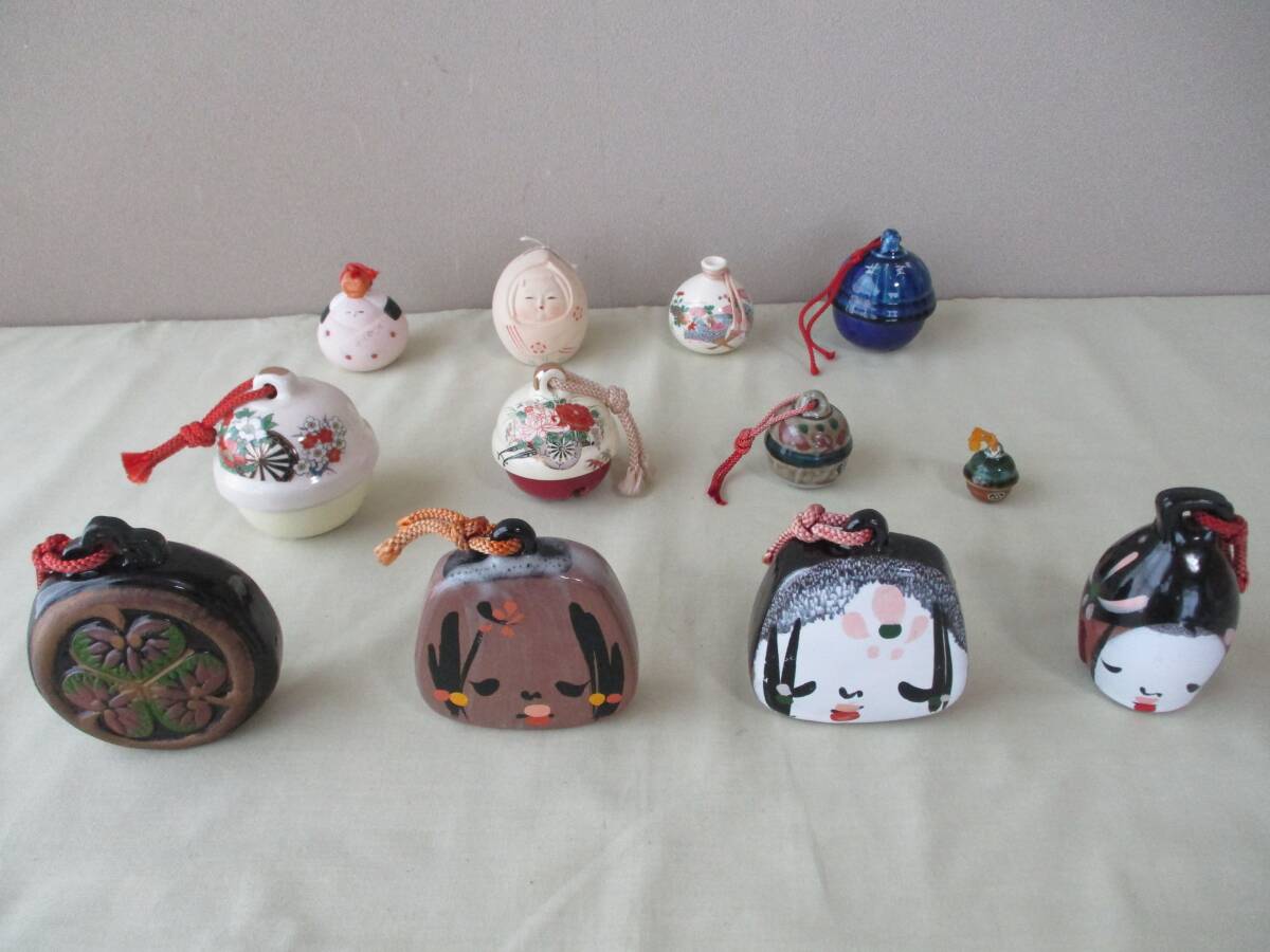 土鈴 12個セット【愛知文明作(白鳳)4個・九谷焼き4個・その他4個】: 陶器製・民芸品・土産品・郷土玩具拍卖
