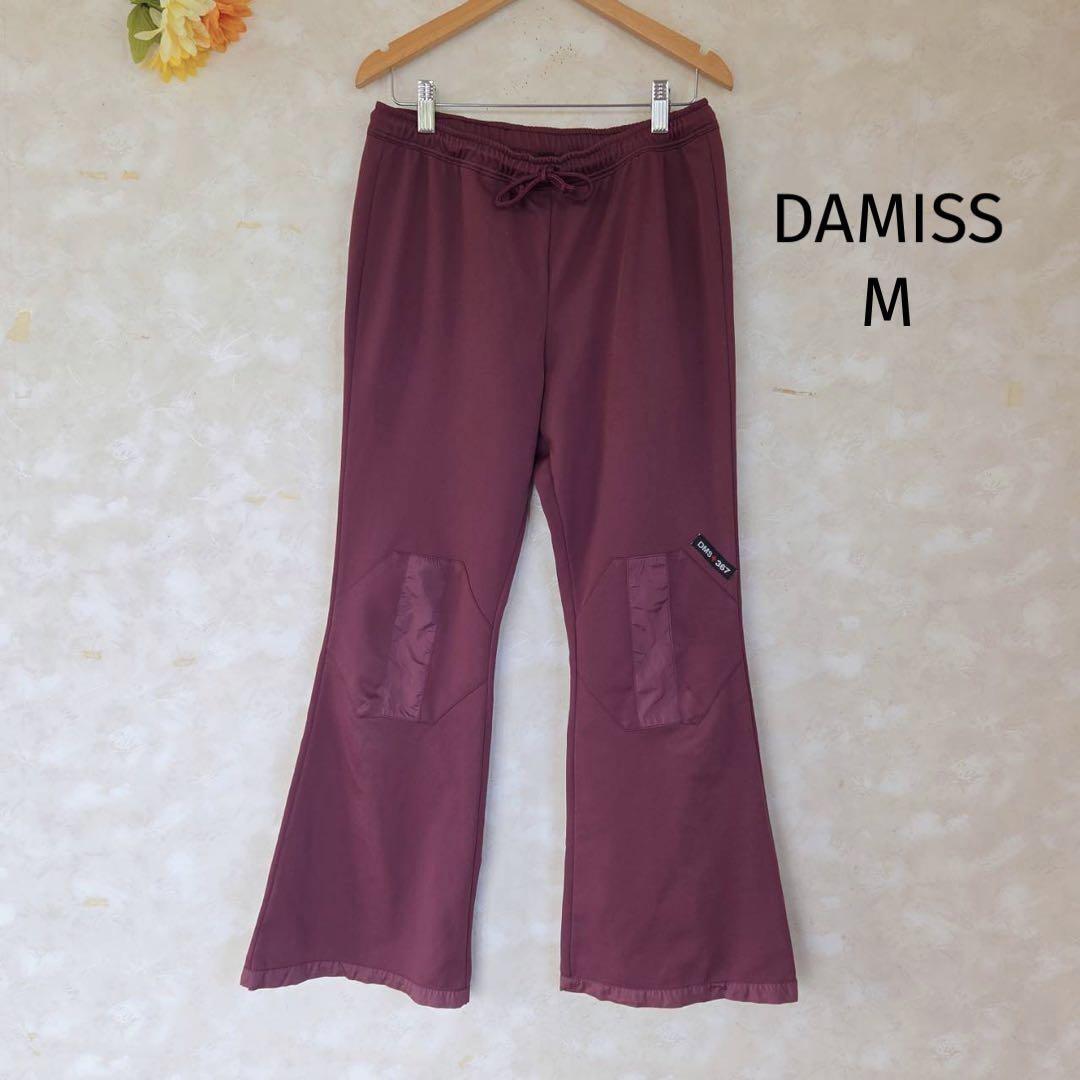 ダミス DAMISS イージーパンツ【M】フレア 総ゴム フィットネス 赤茶系拍卖