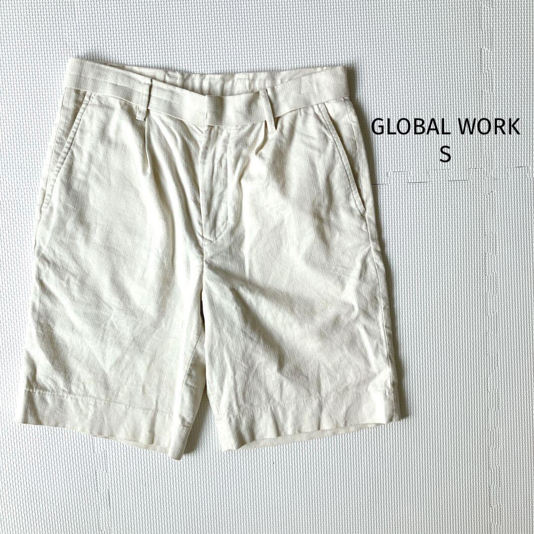 グローバルワーク GLOBAL WORK 麻混 ハーフパンツ【S】拍卖