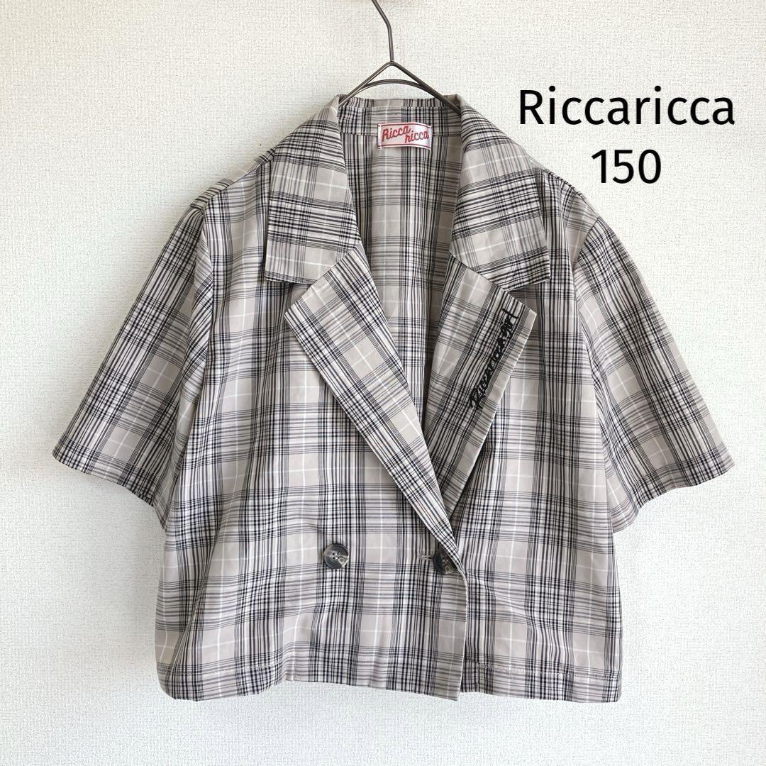 リッカリッカ Riccaricca 半袖タータンチェックシャツ 150拍卖