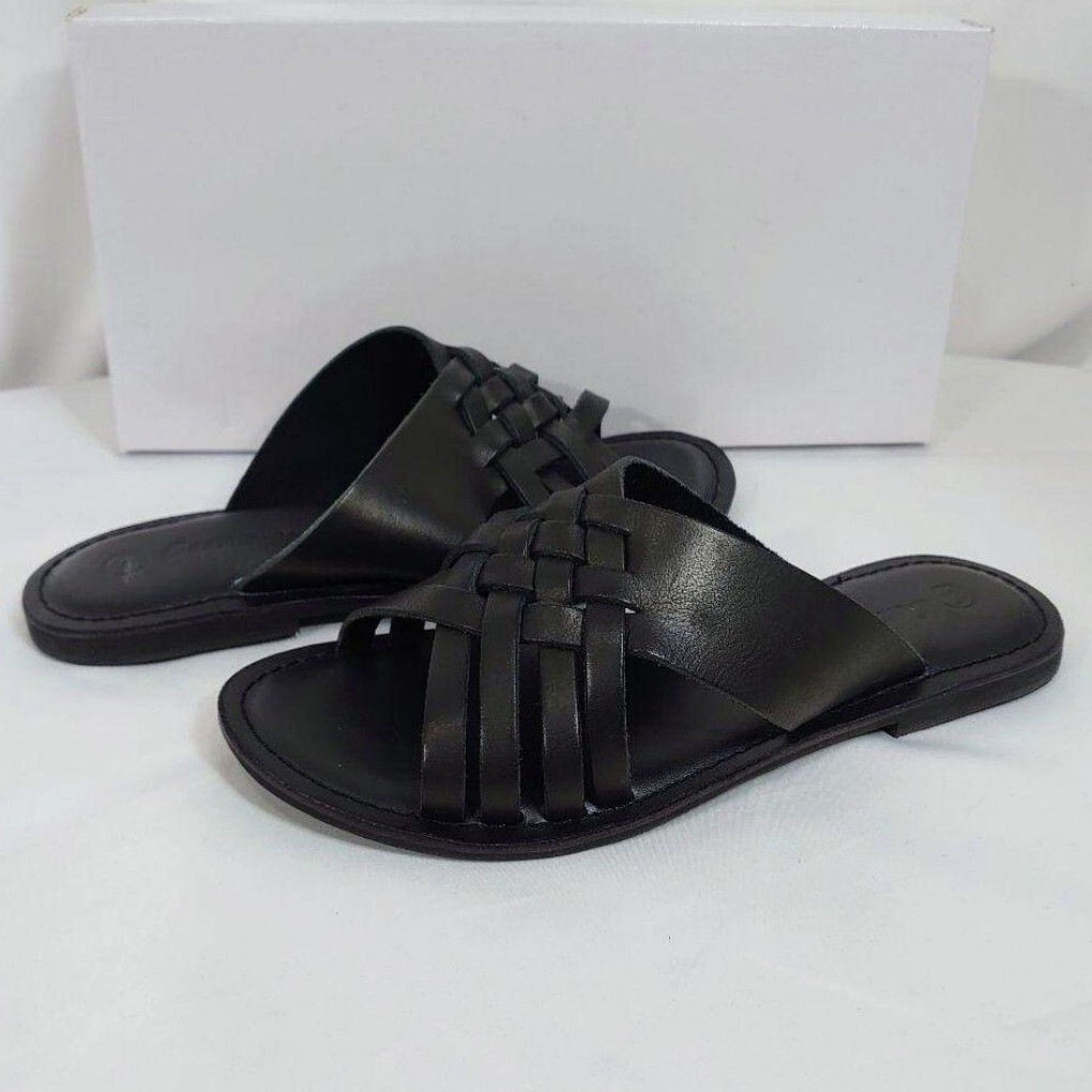 【23cm】CESMONY チェスモニー レザーサンダル/BLACK拍卖