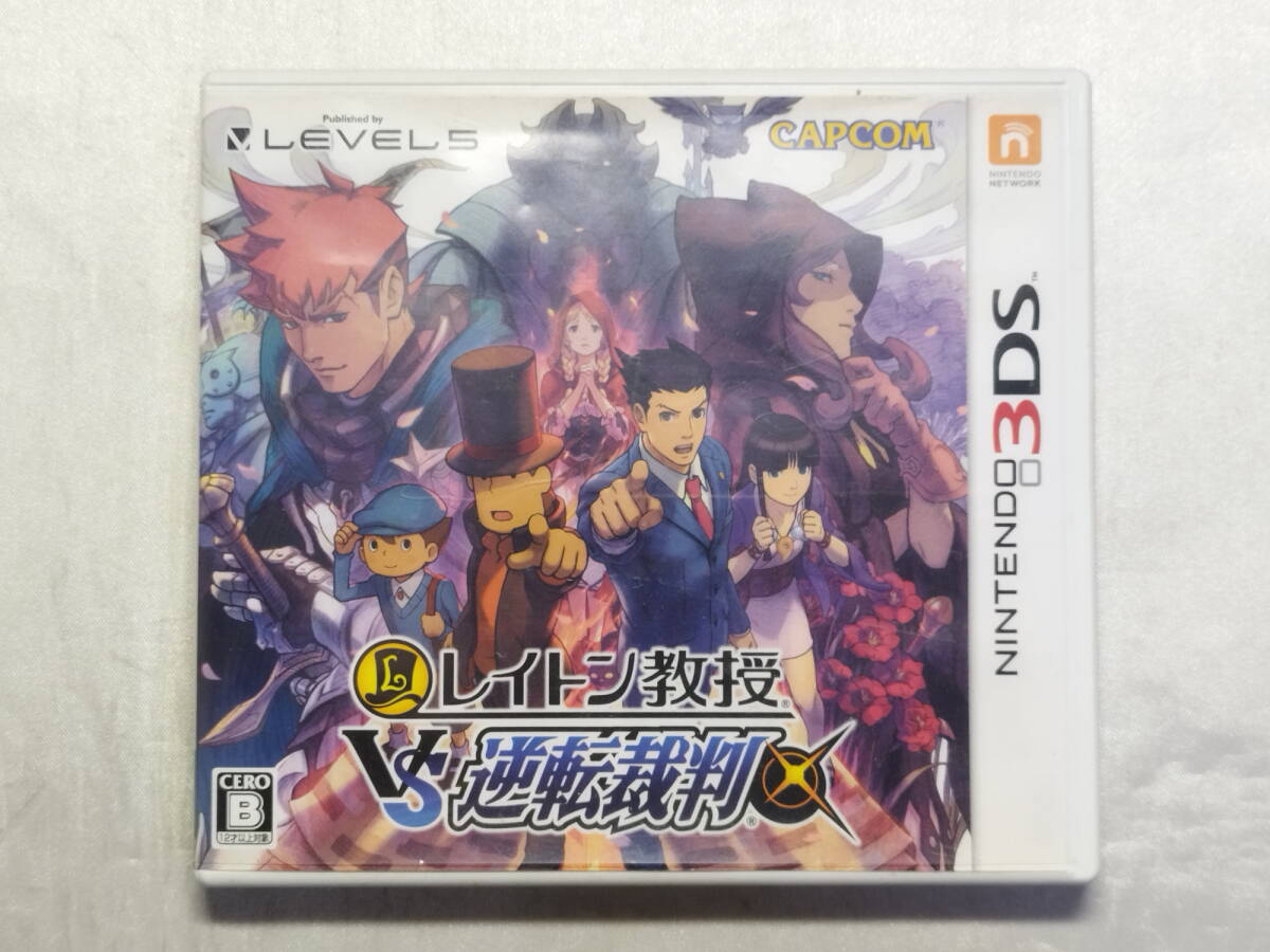中古品 ニンテンドー3DSソフト レイトン教授 VS 逆転裁判拍卖