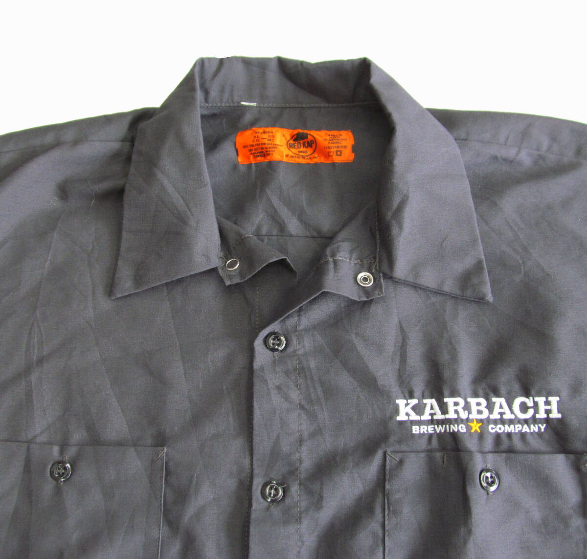 US古着 RED KAP レッドキャップ 刺繍 ワークシャツ スタッフシャツ XL F35拍卖