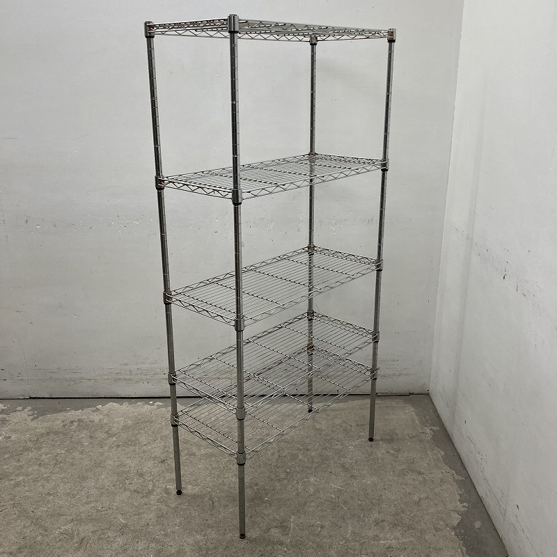 ★EG2203 | 棚 メタルラック ステンレス W740×D340×H1520mm 中古 業務用 厨房用 下げラック拍卖