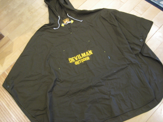 値下げ 新品未使用 GRIP SWANY グリップスワニー デビルマンアウトドア ポンチョ ブラウン こげ茶 FREE ビッグシルエット コットン GSJ-32拍卖