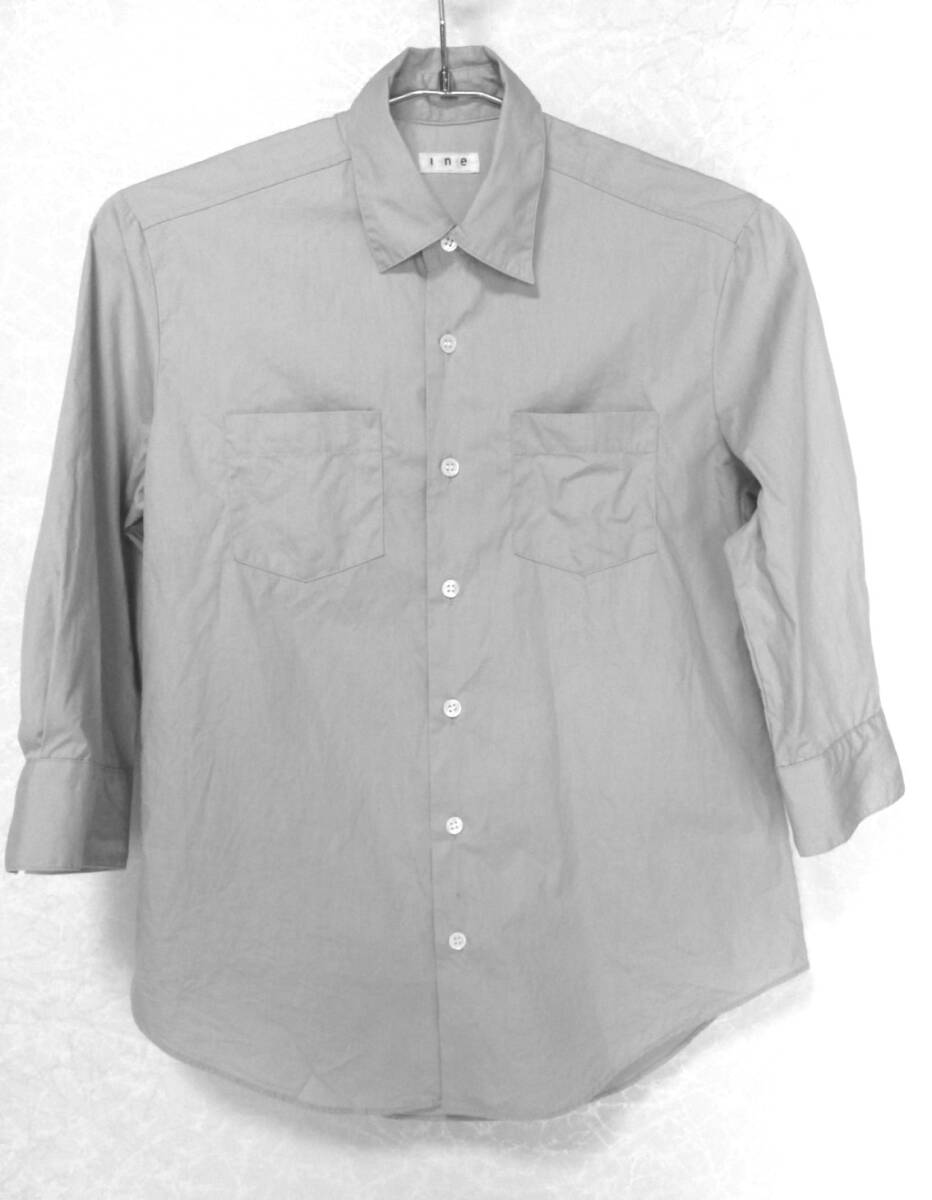 * フランドル インエ i.n.e コットンシャツ 五分袖丈 レディース=2/M位 日本製 シャツブラウス 制服 【 郵便定形外 利用可能 】拍卖