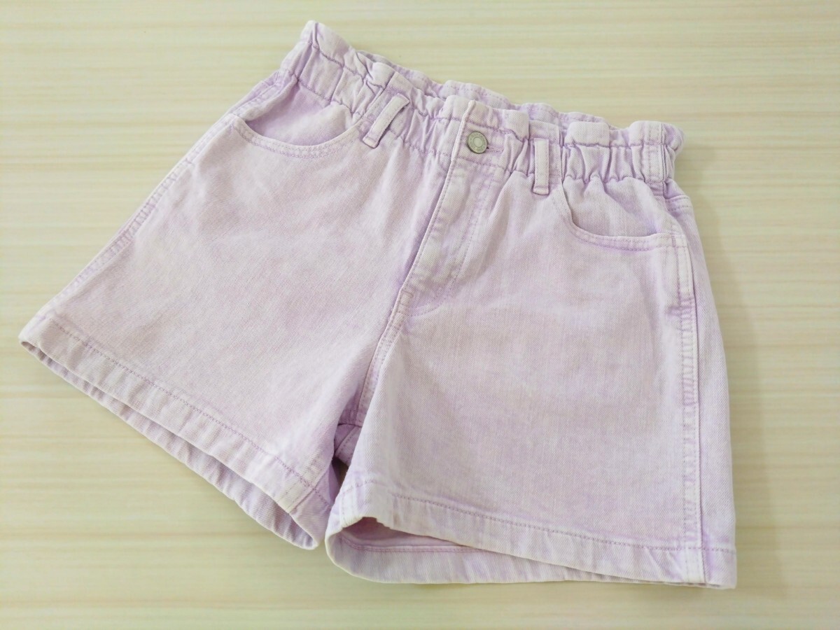 新品同様★GAPKIDS★デニムショートパンツ★EST1969★150cm/12歳★試着のみ★薄紫色★ギャップキッズ/ホットパンツ/薄ラベンダーカラー拍卖