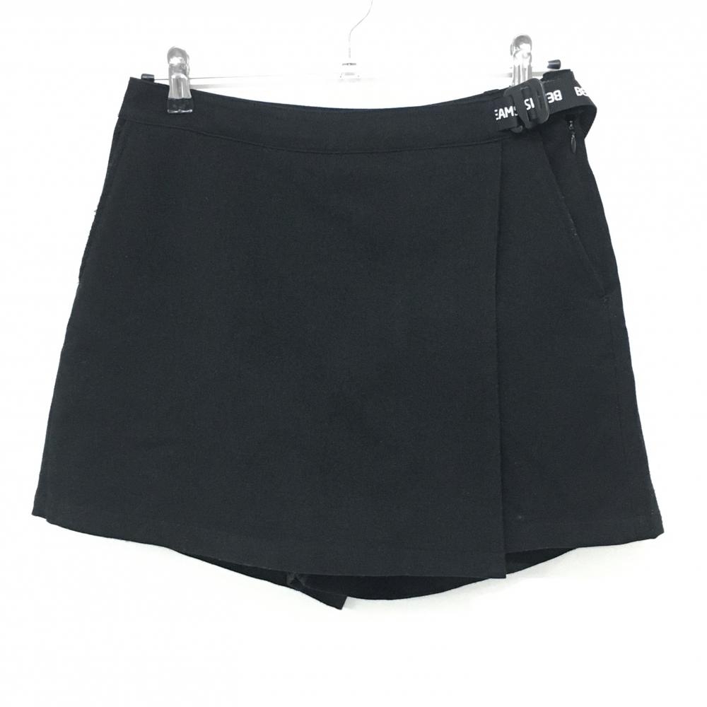 ビームスゴルフ キュロットスカート 黒 後ろロゴワッペン レディース L ゴルフウェア BEAMS GOLF拍卖