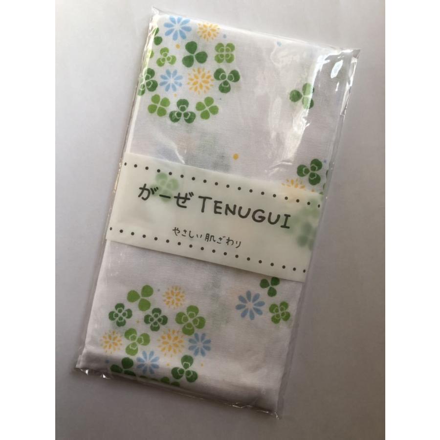 ガーゼ手ぬぐい クローバー ガーゼ手拭い 日本製 二重あわせ やさしい肌ざわり 新品未使用拍卖