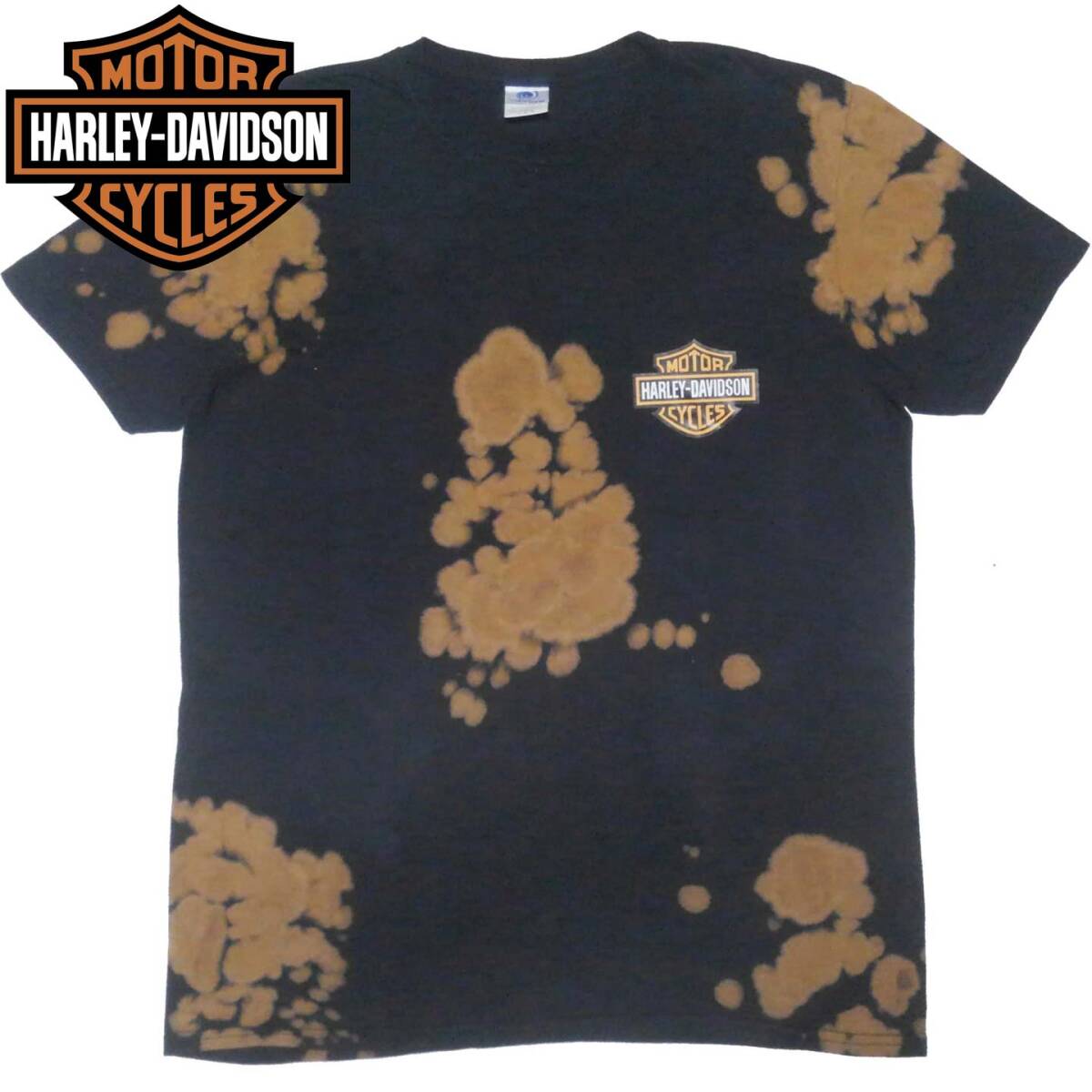 ハーレーダビッドソン HARLEY DAVIDSON Tシャツ ★ タイダイ ブリーチ 古着 バイク オートバイ アメカジ 拍卖