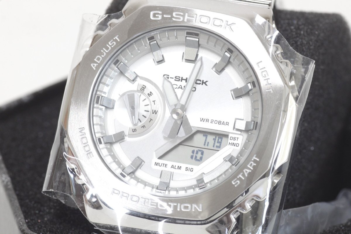 1T153☆ カシオ CASIO ☆ アナログ/デジタル メタル G-SHOCK GM2110D-7ADR シルバー文字盤 未使用品 【ニューポーン】拍卖