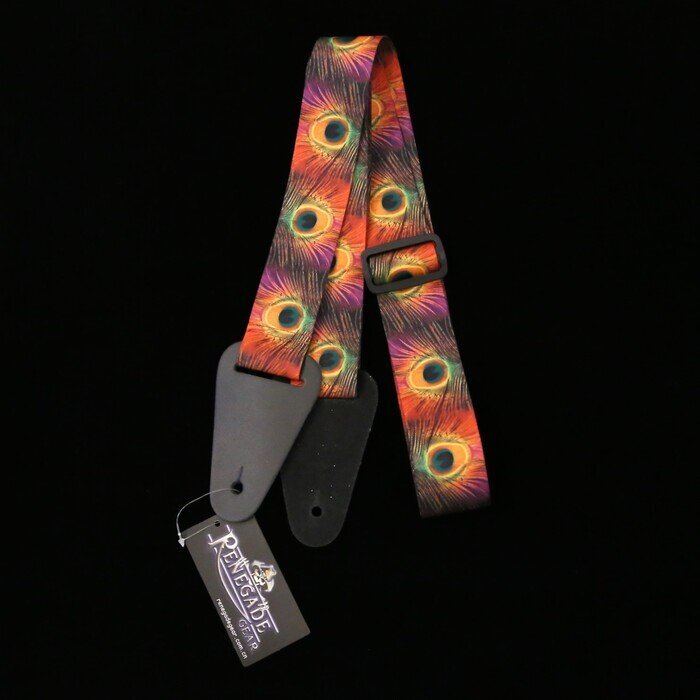 送料無料 Renegade レネゲード Poly Webbing Peacock ポリストラップ ギターストラップ 50mm幅 スライダー式 ピーコック クジャク 孔雀拍卖