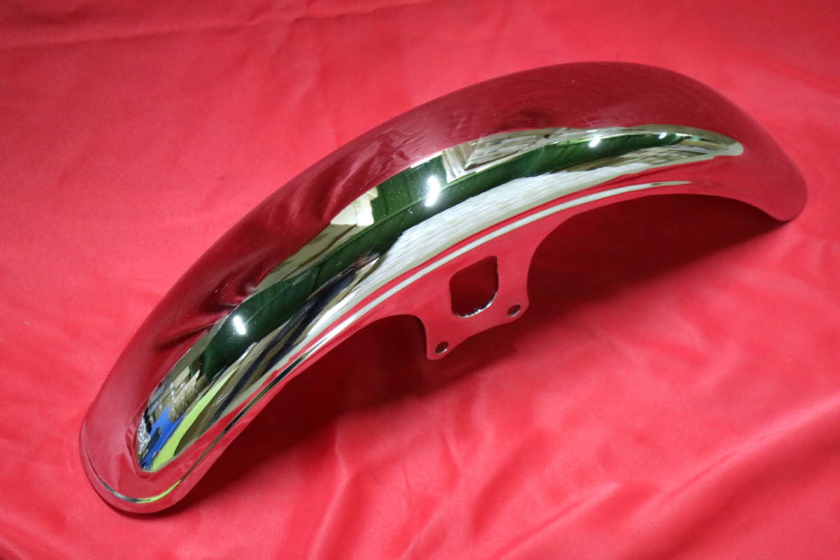 送料込 汎用 メッキ 鉄 フェンダー フロント/Z2仕様 ゼファー400 750 1100Χ 外装 カタツムリ RS スチール Z1 Z2 17インチ~19インチ拍卖