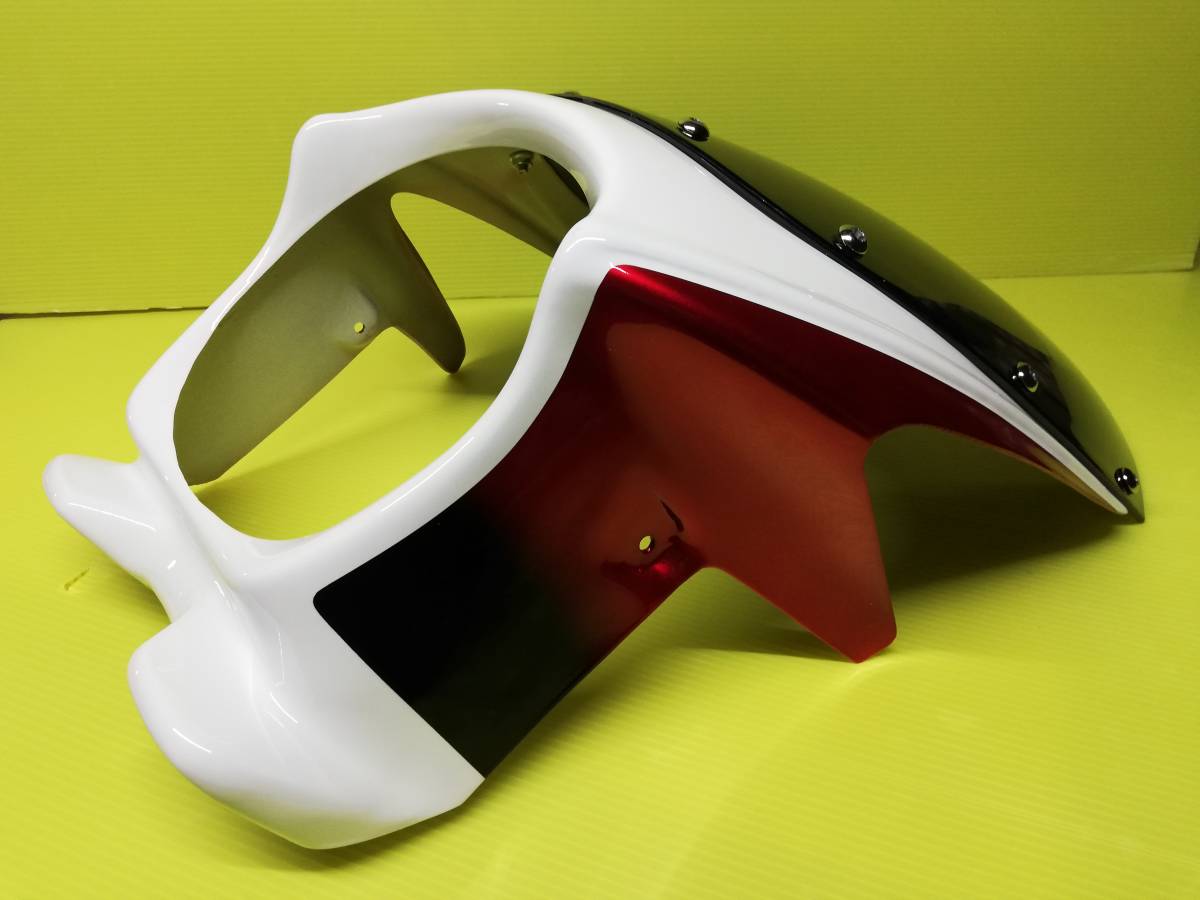 送料込 新品 汎用 ビキニカウル 赤G② スモーク スクリーン/ 180π ゼファーXJR400インパルス ZRX400 バリオス ジェイド250 CBR400F拍卖