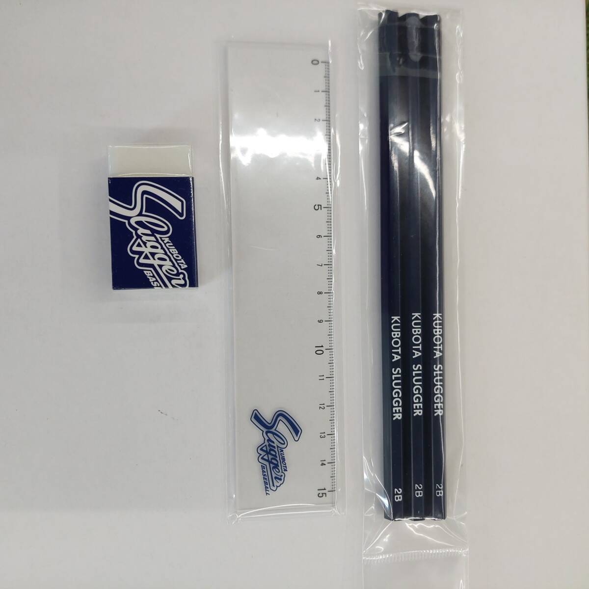 久保田スラッガー 鉛筆(3本) 定規 消しゴム 3点セット 新品未使用拍卖
