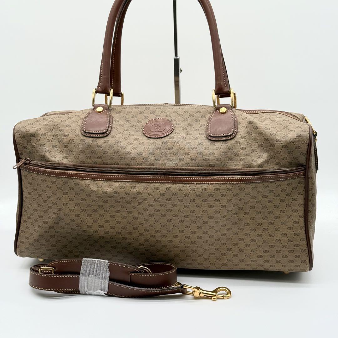 【良品】GUCCI オールドグッチ ボストンバッグ トラベルバッグ ヴィンテージ A4収納可 肩がけ メンズ レディース ブラウン GJ000626拍卖
