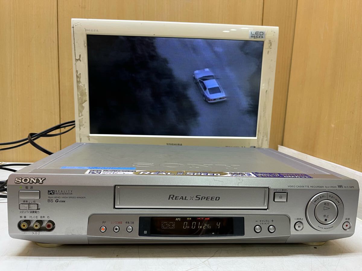RE5986 SONY VHSビデオデッキ SLV-R500 1999年製 ソニー ビデオ再生/早送り/巻き戻しOK 現状品 0705拍卖