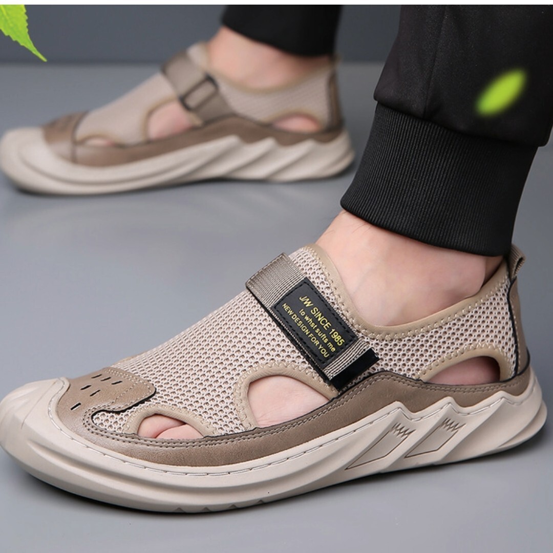 sa67 茶 【26.5cm】メンズ スポーツサンダル 通気 水陸両用 メッシュ つま先保護 かかとあり 夏用 歩きやすい ビーチ アウトドアサンダル拍卖