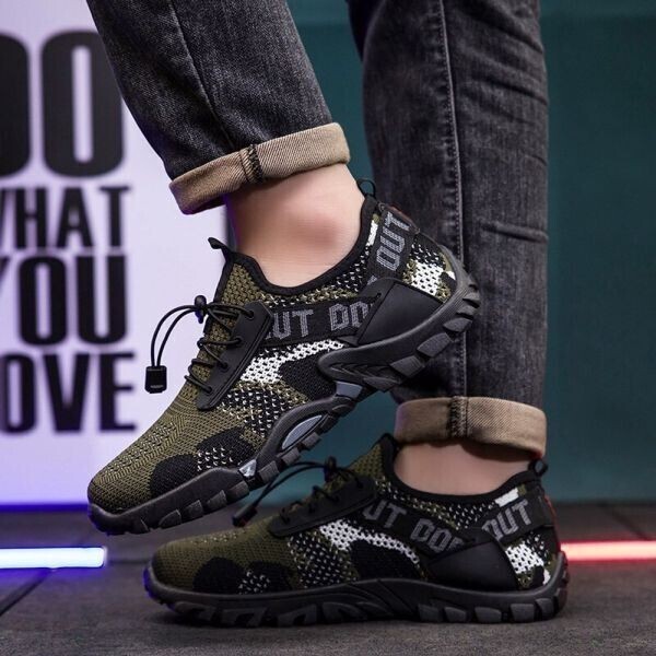 【27cm】【 s37 緑 】メンズ スニーカー 夏 人気 通気性 メッシュ 速乾 トレッキングシューズ 風 軽量 アウトドア 靴 ローカット拍卖