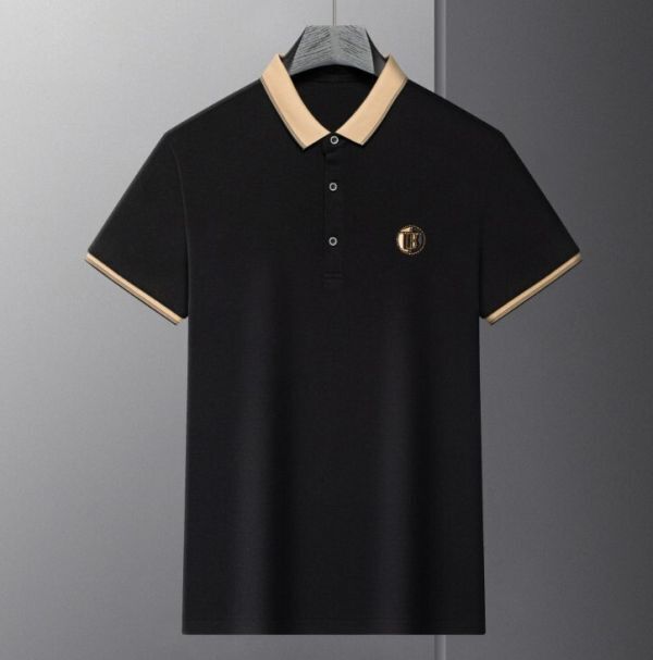 t39 【 XL 】黒 半袖 薄手 ポロシャツ メンズ ゴルフ ゴルフウェア シニア シンプル カジュアル トップス拍卖