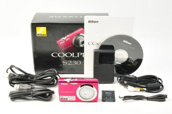Nikon ニコン COOLPIXクールピクス S230 ローズレッド コンパクト デジタルカメラ 【元箱入・動作確認済】#59拍卖