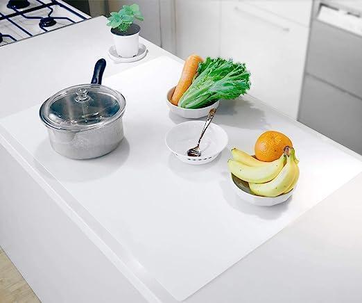 【訳あり】シリコンマット 80×60㎝ 大判シリコンマット!! キッチン 厚さ1.5㎜ 保護 耐熱 衝撃吸収 吸音 (クリアホワイト)拍卖