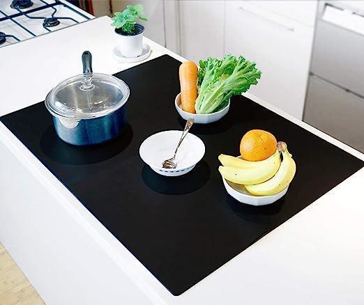 【抗菌】シリコンマット 90×60㎝ 大判 キッチン 保護 耐熱 (ブラック)拍卖