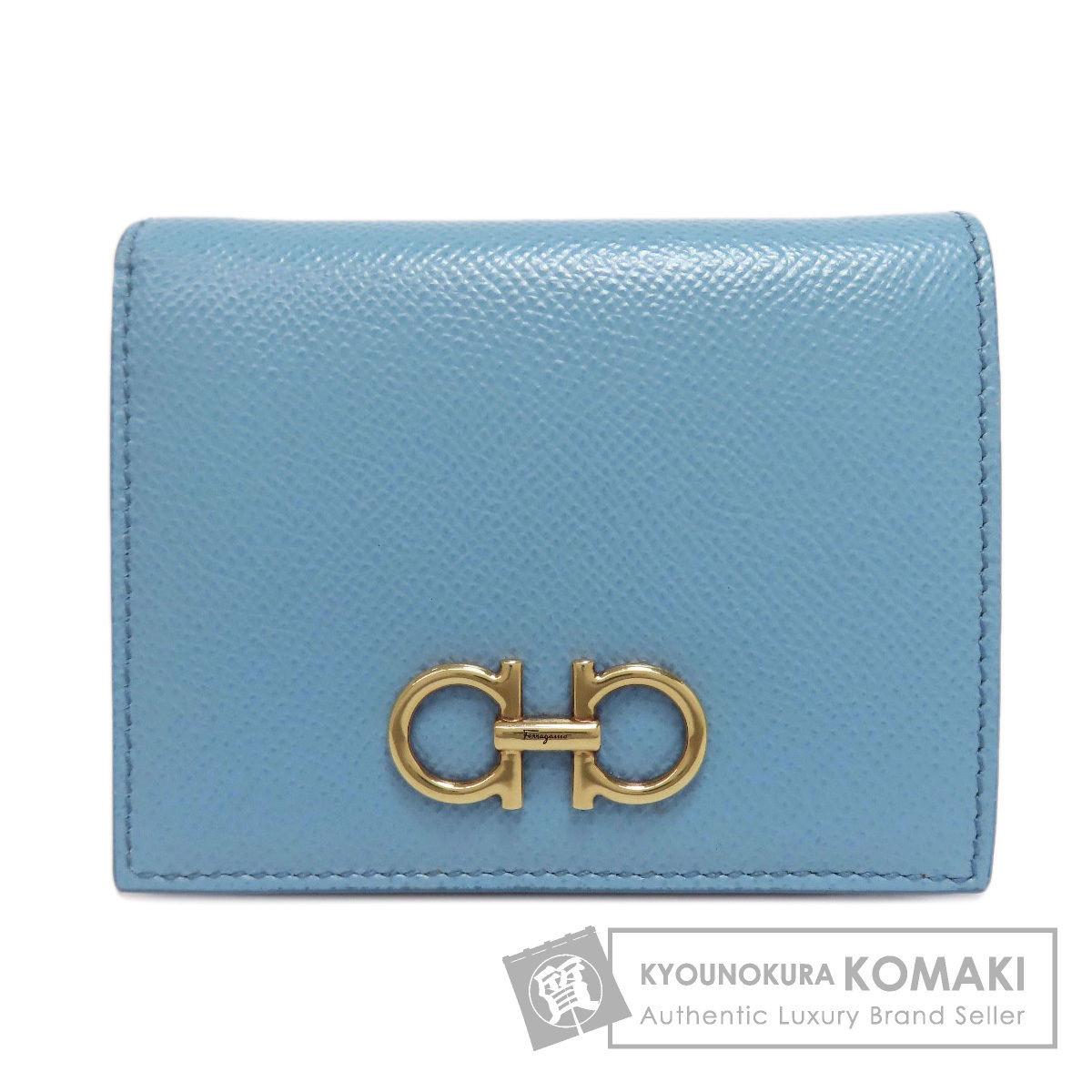 Salvatore Ferragamo サルヴァトーレフェラガモ ガンチーニ金具 二つ折り財布(小銭入れあり) レザー レディース 中古拍卖