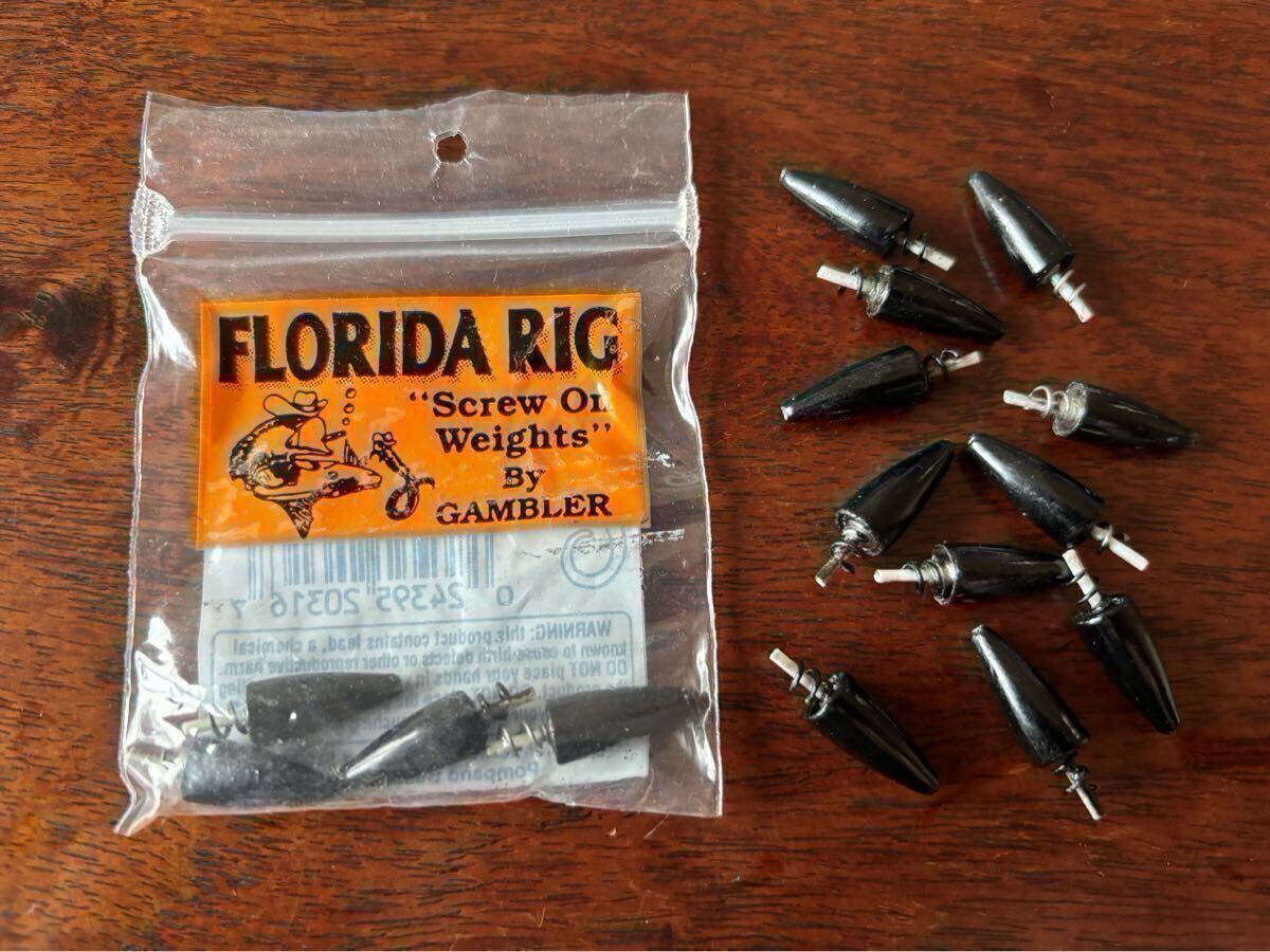 Florida Rig(フロリダリグ)3/16oz Black/Gambler、シンカー15個拍卖