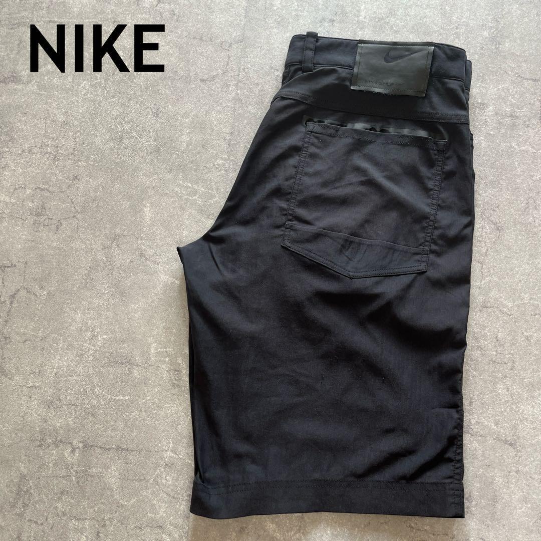NIKE GOLF ゴルフハーフパンツ ストレッチ 黒 ドライフィットW33拍卖
