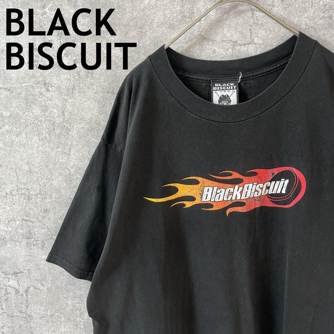 USA製BLACK BISCUITフレイムプリント Tシャツ 半袖メンズLサイズ拍卖
