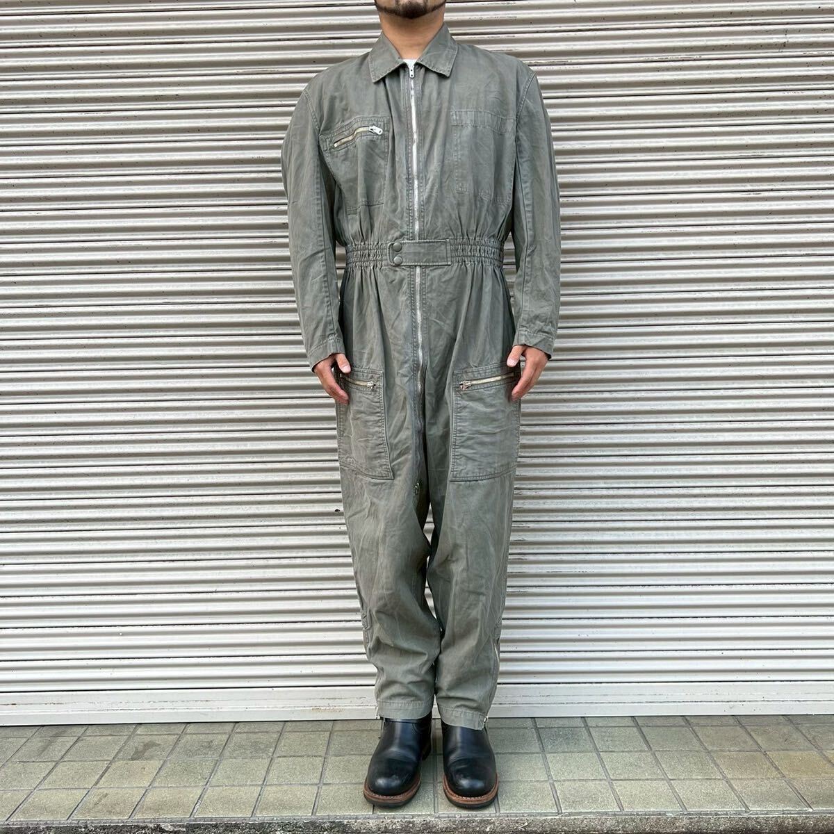 80s オーストリア軍 実物 ユーロ アーミー ヴィンテージ カバーオール オールインワン ツナギ ヴィンテージ ミリタリー フライトスーツ M拍卖