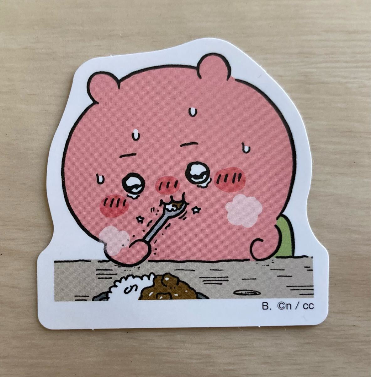 【ちいかわ〜ダイカットステッカー4、ちいかわ、鬼カレー赤面】2023.10.27、レア!ナガノ、ちいかわ拍卖