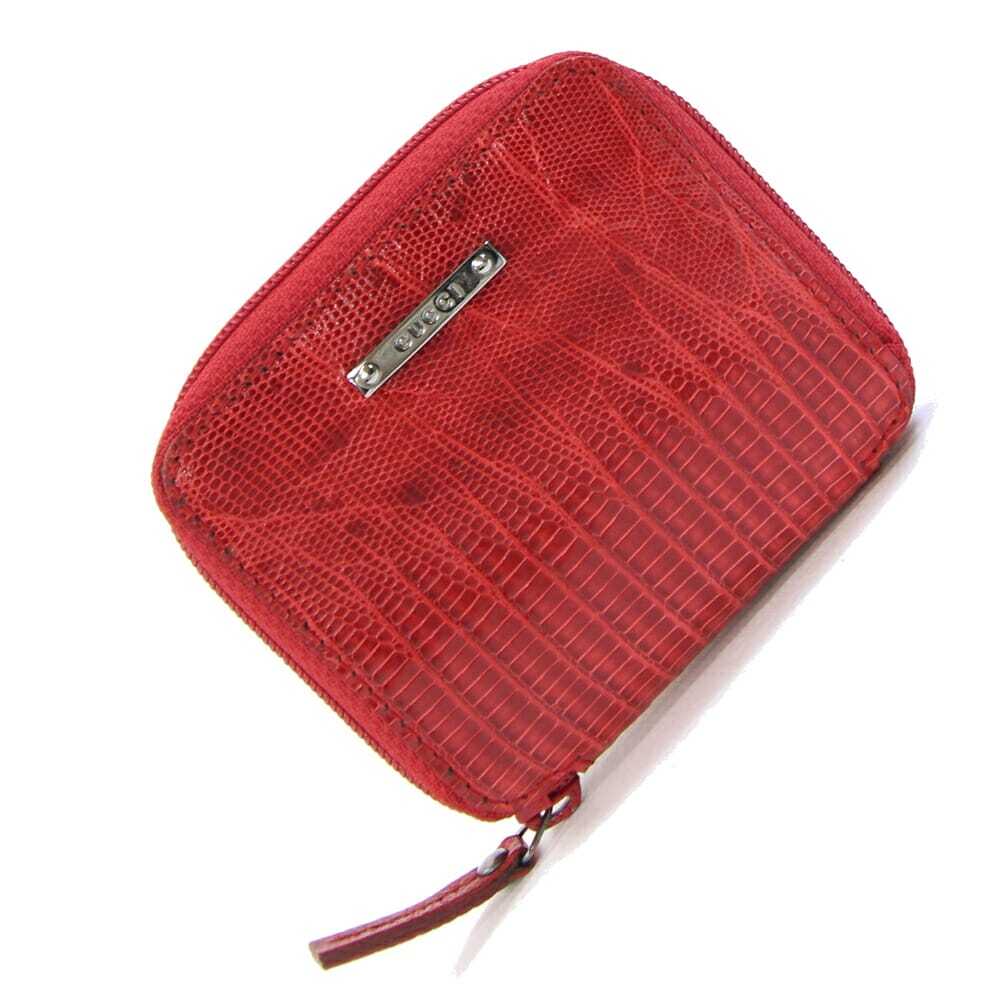 グッチ コインケース 115276 レッド リザード 中古 エキゾチックレザー 小銭入れ ミニ財布 コンパクトウォレット ロゴ拍卖