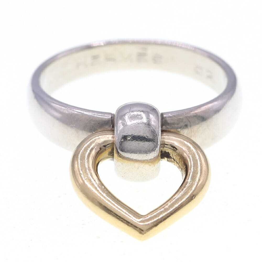 エルメス リング ハートノック SV スターリングシルバー925 YG サイズ52 中古 指輪 アクセサリー ジュエリー コンビ拍卖