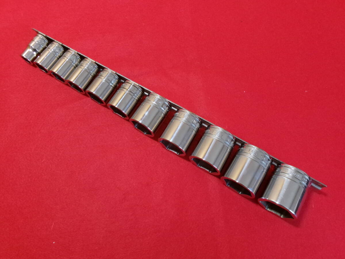 スナップオン Snap-on 差込1/2sq (12.7mm) シャローソケット インチサイズ 11個セット TW161A~TW421 6角 ショートソケット 6ポイント拍卖