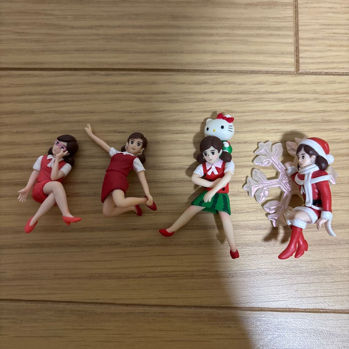コップのフチ子 クリスマス ハローキティ スイカ 等 4種セット ガチャ フィギュア拍卖