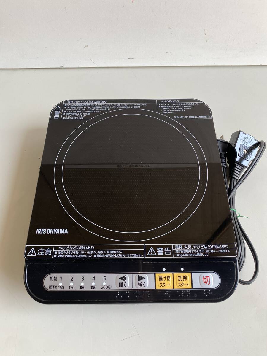 ④t682◆IRIS OHYAMA アイリスオーヤマ◆IHコンロ IHK-T34-B IH調理器 2018年製 1000W 5段階火力調節 ブラック 動作品拍卖