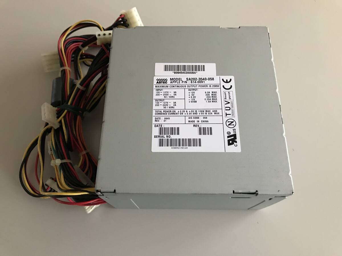 【整備品】● G4 450MHz Mac M5183 純正電源 ASTEC製 ● P1コネクタ20pin ●拍卖