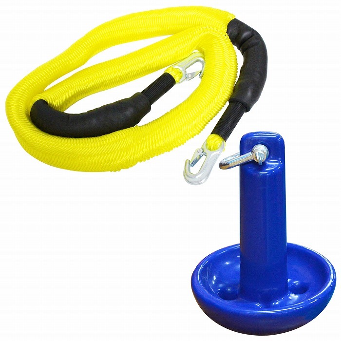 『伸縮ロープ/アンカーセット』マッシュルームアンカー 12LBS 5.5kg 青 ブルー 6M フロート のびのび アンカー ロープ 黄色拍卖