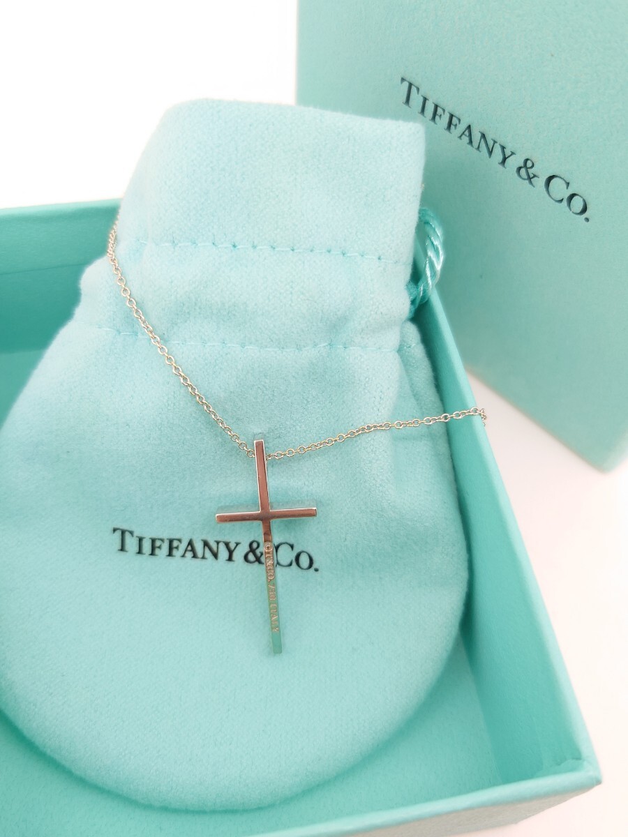TIFFANY ティファニー 十字架 ネックレス k18WG拍卖