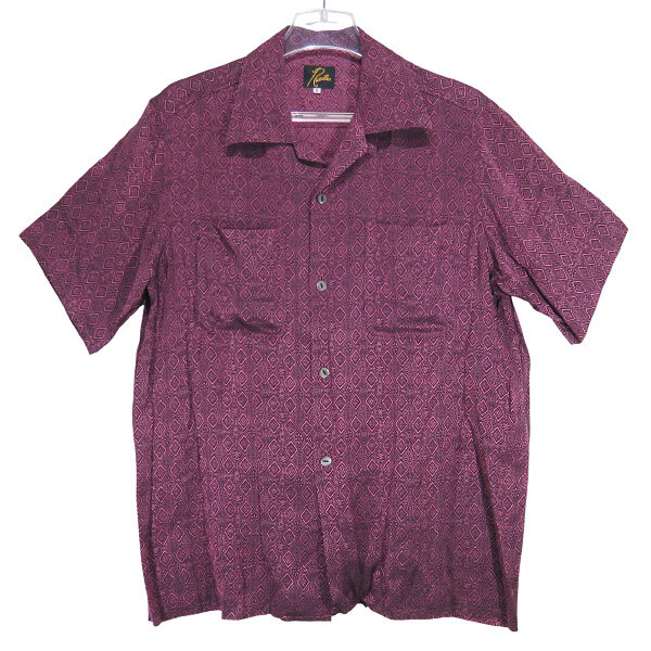 Needles ニードルズ C.O.B S/S ONE-UP SHIRT -FINE PATTERN JQ.-DIAMOND 半袖 シャツ ショートスリーブ ダイヤモンド バーガンディ Julk拍卖