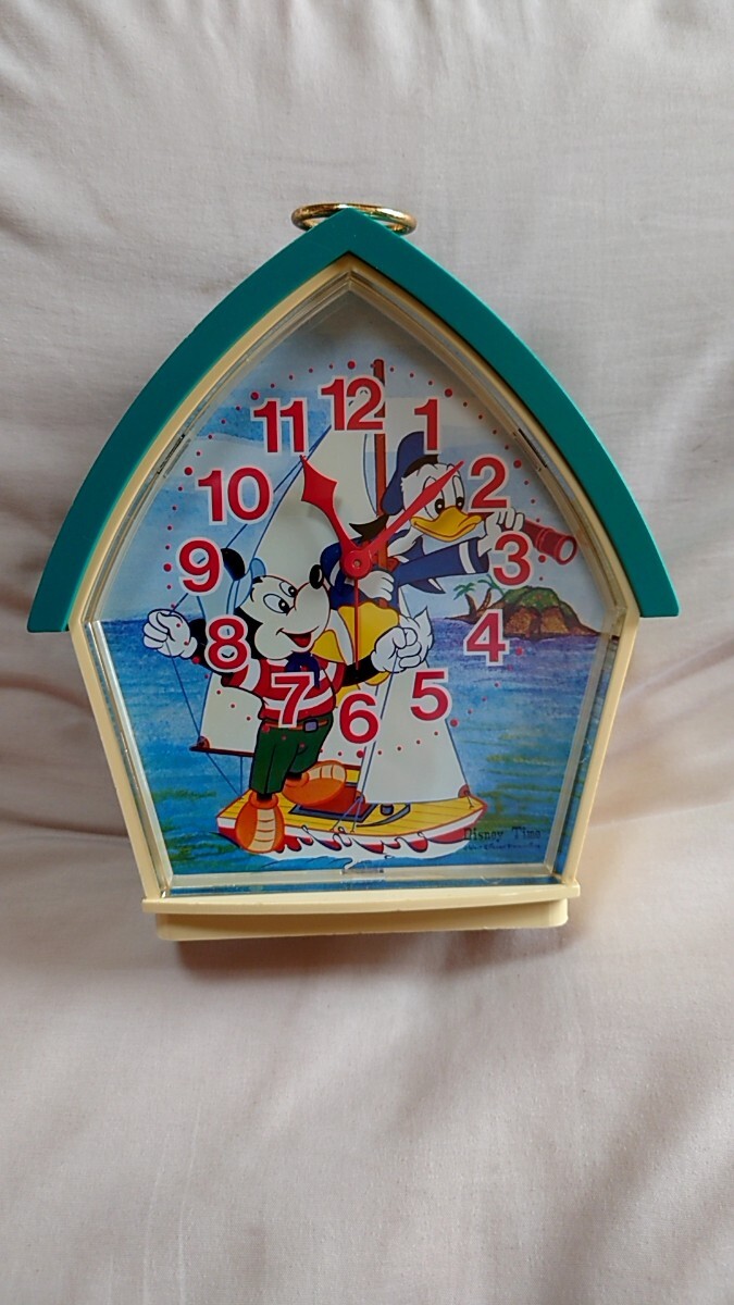 ディズニータイム ミッキーマウスドナルドダック SEIKO 日本製 ゼンマイ目覚まし時計拍卖