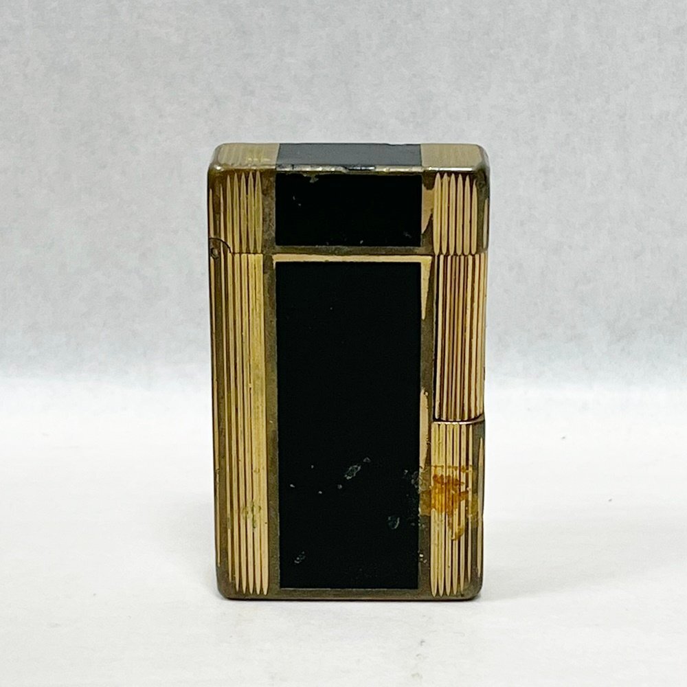 YA1 S.T.Dupont デュポン 都彭 ローラー式 ガスライター ブラック×ゴールド拍卖