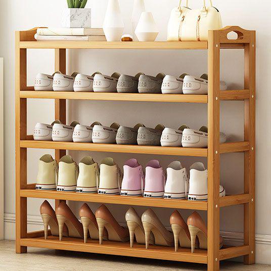 シューズラック 5段 板型 竹製 組み立て式 靴棚 天然竹製 下駄箱 省スペース拍卖