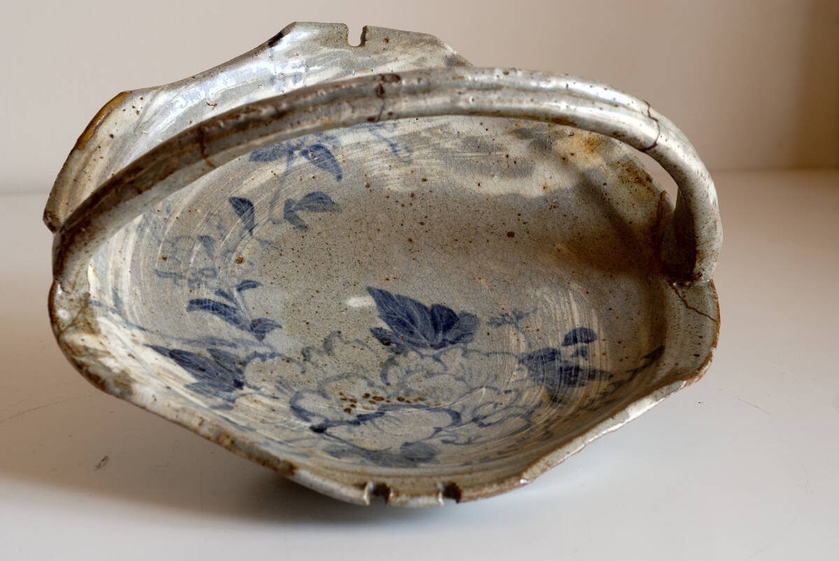 ■幕末の陶工「加藤春岱作牡丹紋手鉢」茶道具/懐石・会席道具拍卖